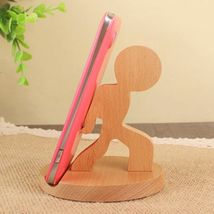 Soporte para teléfono móvil de madera Soporte para teléfono móvil perezoso de haya, estilo: