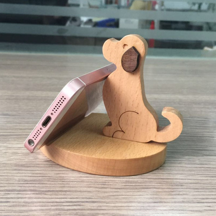 Soporte para teléfono móvil de madera Soporte para teléfono móvil perezoso de haya, estilo: