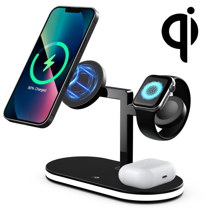 UD23 15W 3 en 1 cargador inalámbrico de escritorio de aleación de aluminio, para iPhone 12/13 y iWatch y AirPods