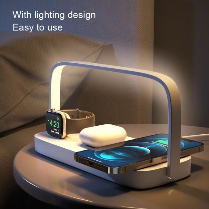 Cargador inalámbrico para teléfono móvil UD10 con luz nocturna pequeña, para iPhone 12/13, iWatch y AirPods