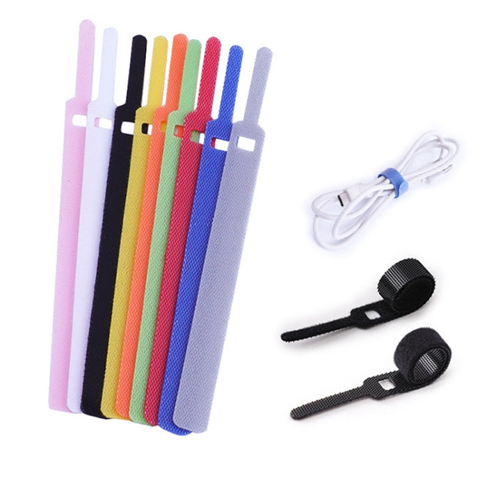 50 Uds. Organizador de cables de datos autoadhesivo con forma de aguja, paquetes coloridos