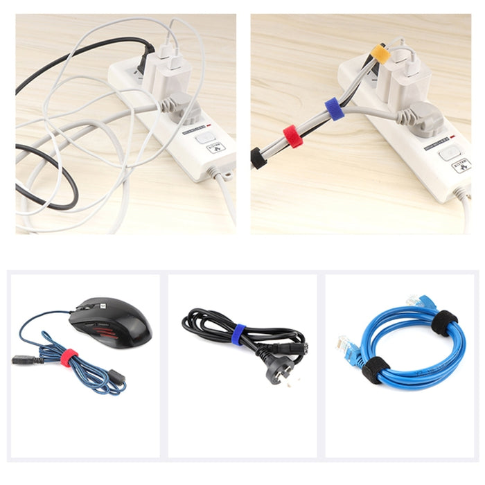 50 Uds. Organizador de cables de datos autoadhesivo con forma de aguja, paquetes coloridos