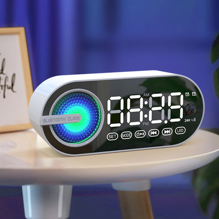 RBT-G30 Espejo Colorido Efecto de luz Subwoofer Bluetooth Despertador Audio, Especificaciones: