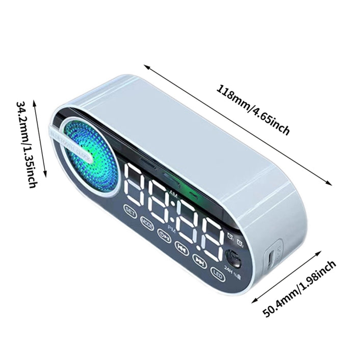RBT-G30 Espejo Colorido Efecto de luz Subwoofer Bluetooth Despertador Audio, Especificaciones: