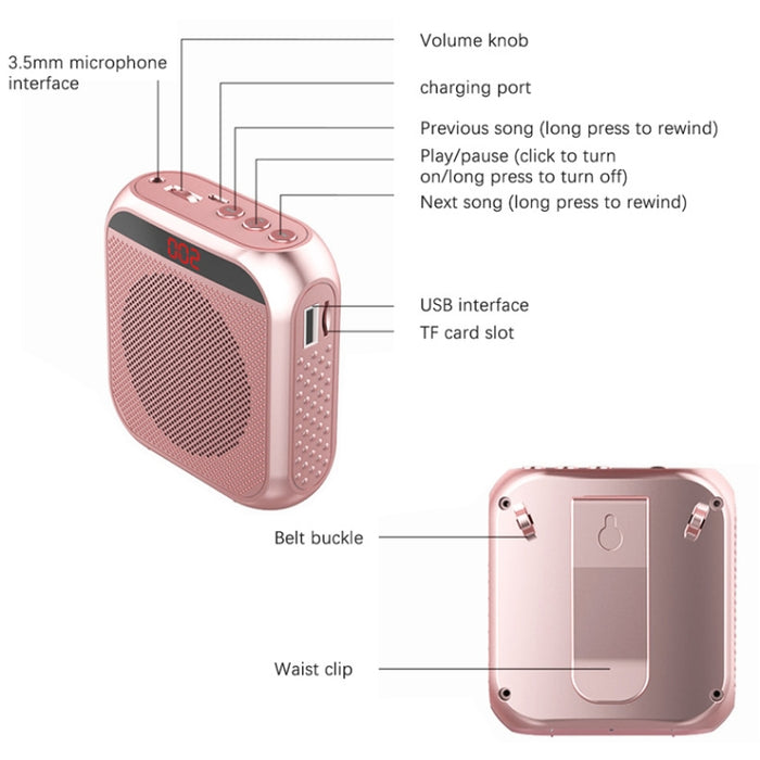S17 Mini guía turístico portátil Altavoz didáctico con pantalla