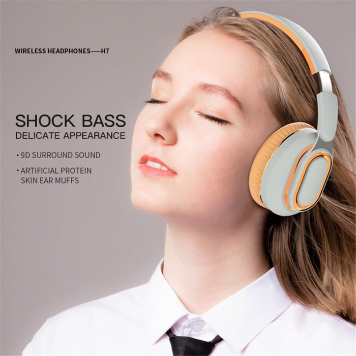 Auriculares Bluetooth inalámbricos plegables H7 con tarjeta TF de soporte de micrófono, AUX