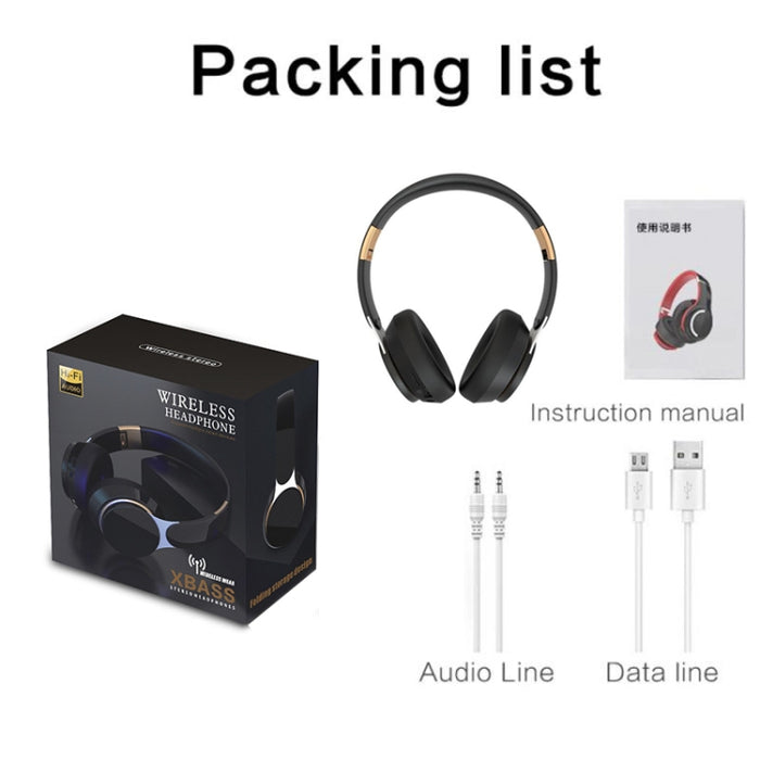 Auriculares inalámbricos plegables FG-07S con micrófono compatible con tarjeta AUX/TF