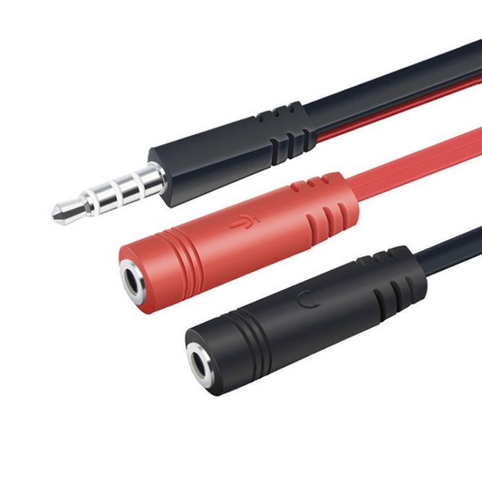10 PCS Y-1001 20cm 3.5mm Car Audio Computer Auriculares Micrófono 2 en 1 Cable adaptador