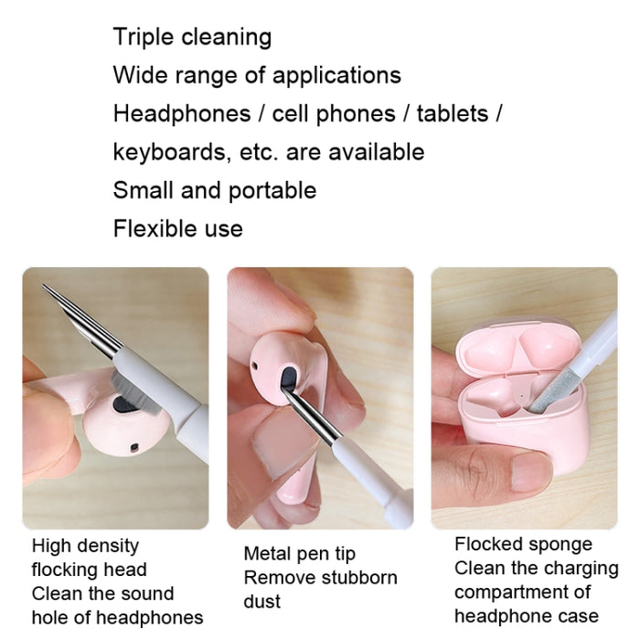 Pluma de limpieza de auriculares Bluetooth adecuada para dispositivo de limpieza de computadora de teléfono de auriculares