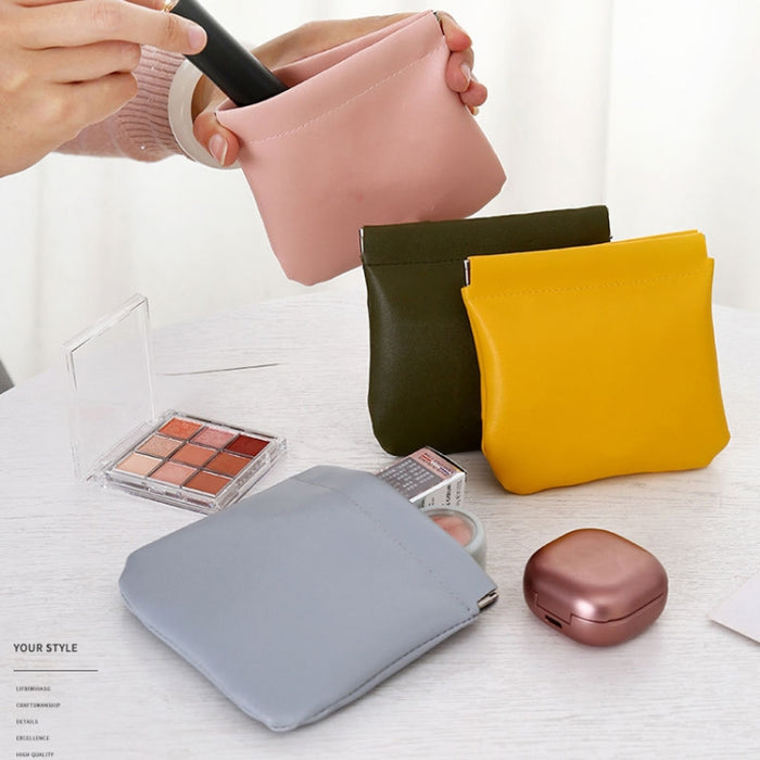 3PCS Lápiz labial portátil PU Estuche Mini Estuches para monedas Bolsa para auriculares