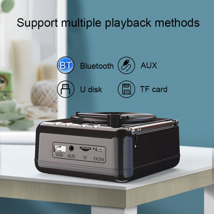 Mini altavoz Bluetooth con forma de reproductor de discos de vinilo retro H3