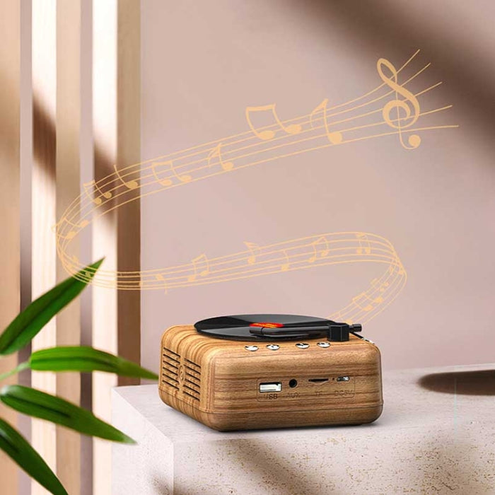 Mini altavoz Bluetooth con forma de reproductor de discos de vinilo retro H3