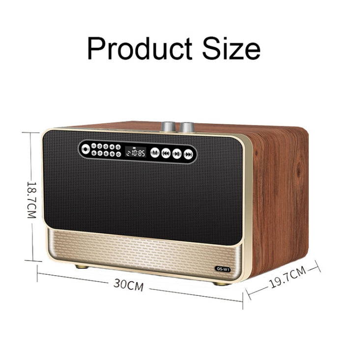 Altavoz Bluetooth inalámbrico de escritorio con efecto de sonido HIFI de madera W1