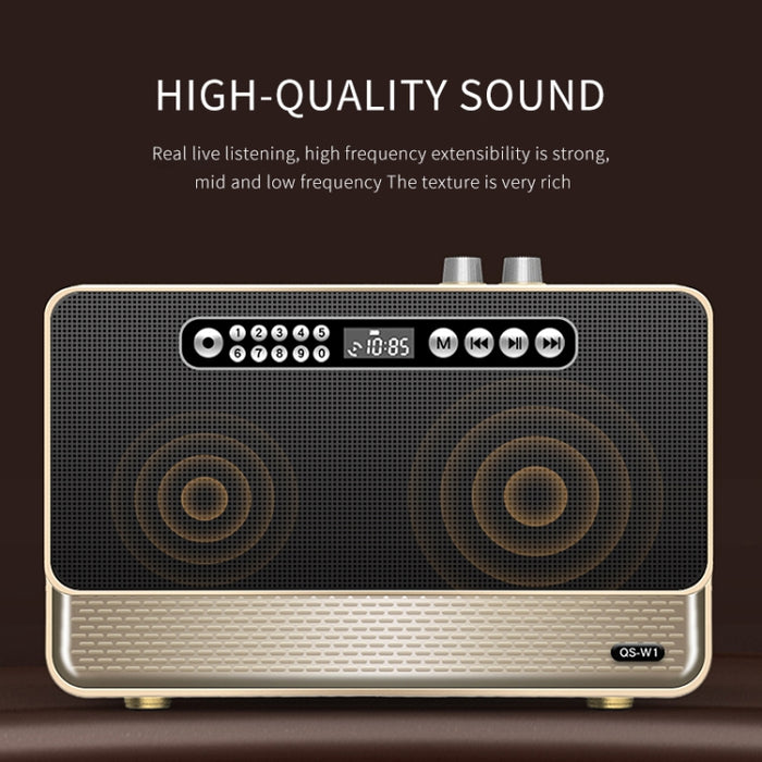 Altavoz Bluetooth inalámbrico de escritorio con efecto de sonido HIFI de madera W1