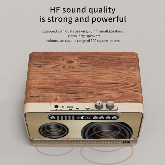 Altavoz Bluetooth inalámbrico de escritorio con efecto de sonido HIFI de madera W1