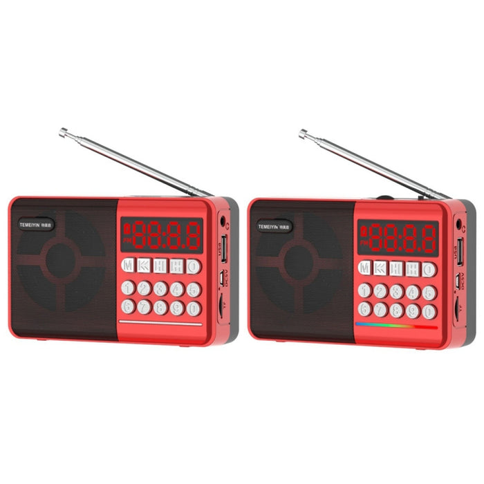 TEMEIYIN LED Tarjeta de pantalla digital Bluetooth Radio Altavoz Ejercicio matutino Reproductor portátil