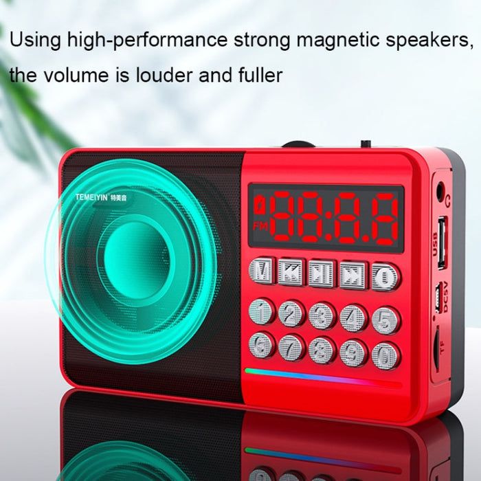 TEMEIYIN LED Tarjeta de pantalla digital Bluetooth Radio Altavoz Ejercicio matutino Reproductor portátil