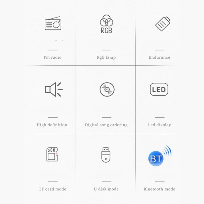 TEMEIYIN LED Tarjeta de pantalla digital Bluetooth Radio Altavoz Ejercicio matutino Reproductor portátil