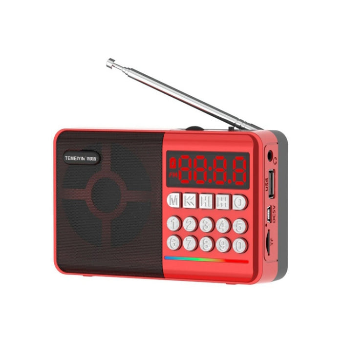 TEMEIYIN LED Tarjeta de pantalla digital Bluetooth Radio Altavoz Ejercicio matutino Reproductor portátil