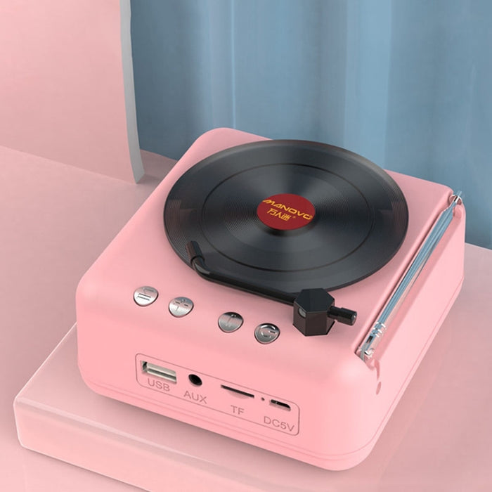 Manovo H3 Macaron Reproductor de discos de vinilo Altavoz Bluetooth Radio estéreo retro