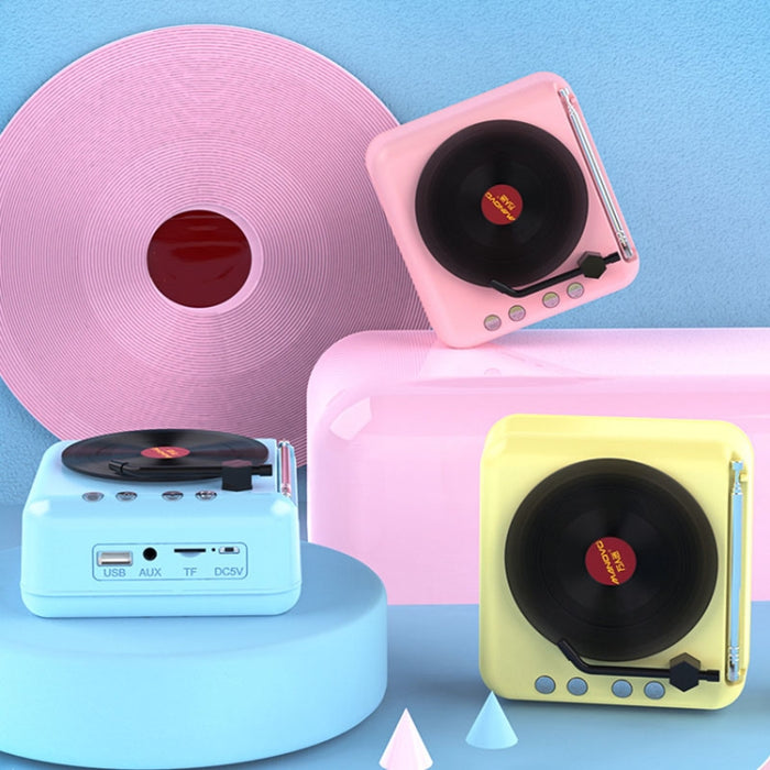 Manovo H3 Macaron Reproductor de discos de vinilo Altavoz Bluetooth Radio estéreo retro