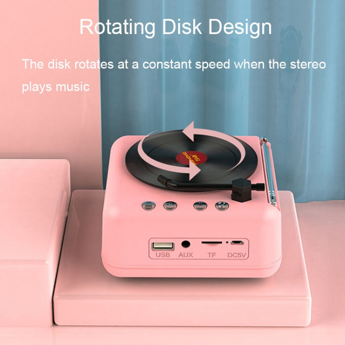 Manovo H3 Macaron Reproductor de discos de vinilo Altavoz Bluetooth Radio estéreo retro