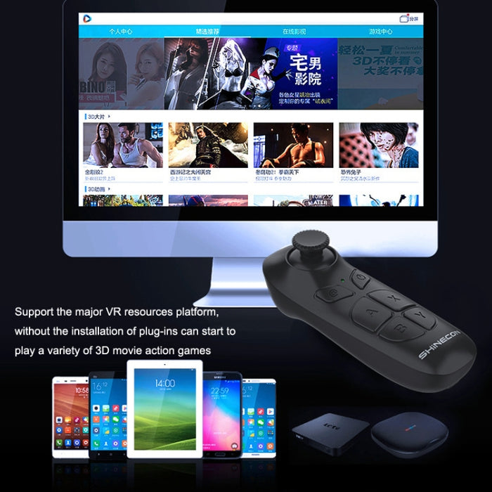 VR SHINECON SC-B03 VR Juego Inalámbrico Bluetooth Control remoto Mango Selfie Stick Control remoto Reproducción de video