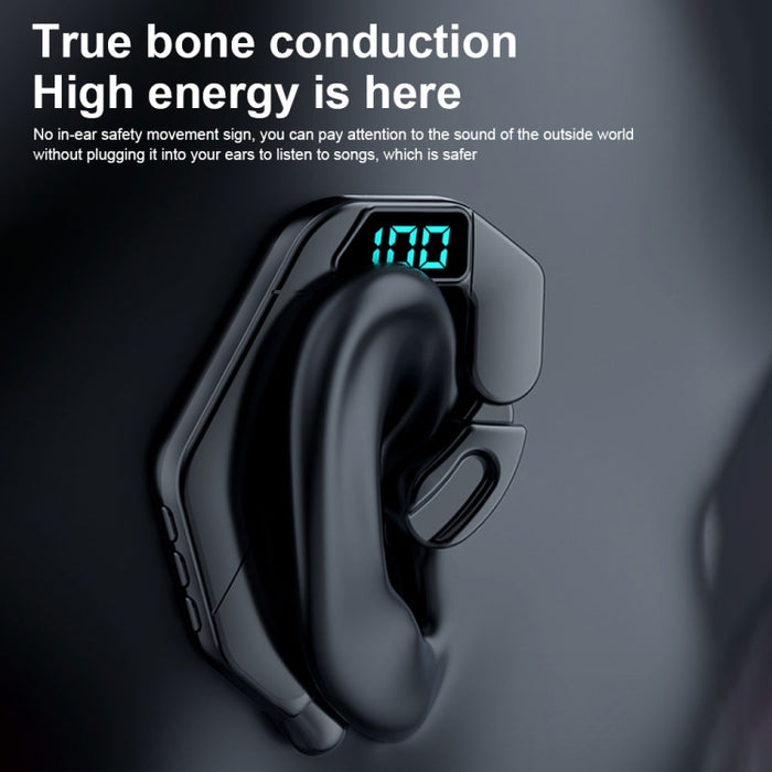 V19 Conducción ósea Pantalla digital Estéreo Colgante Oído Deportes Auriculares Bluetooth