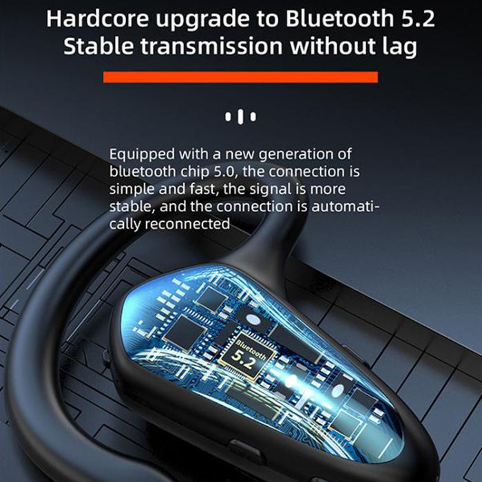 YX02 con pantalla digital Auriculares Bluetooth de conducción ósea del oído colgante