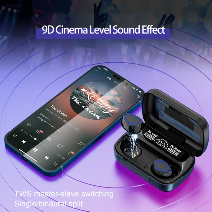 SKY10 Papelera de carga Pantalla digital estéreo Mini auricular Bluetooth invisible