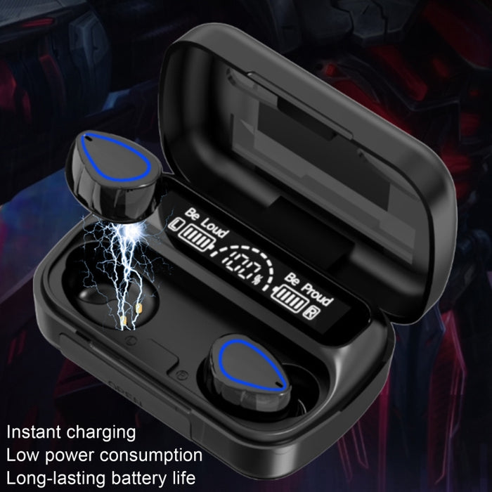 SKY10 Papelera de carga Pantalla digital estéreo Mini auricular Bluetooth invisible