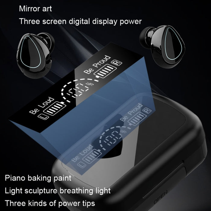 SKY10 Papelera de carga Pantalla digital estéreo Mini auricular Bluetooth invisible