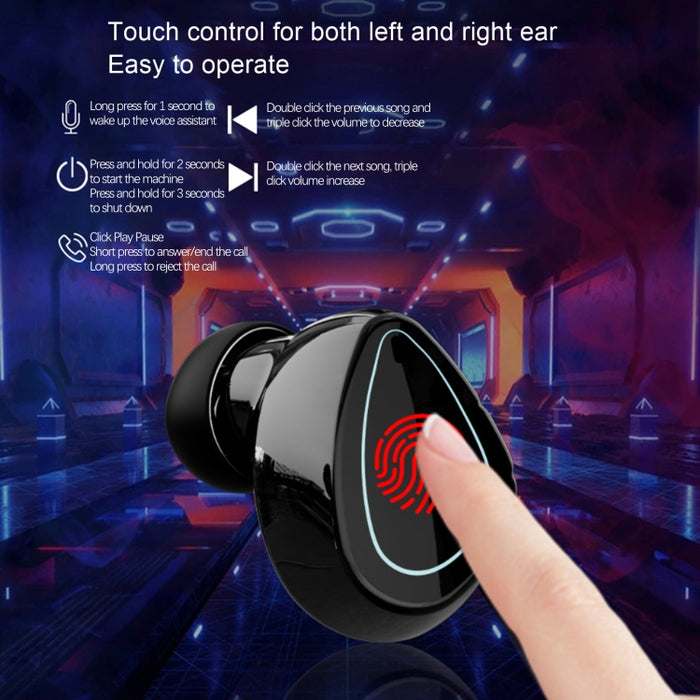 SKY10 Papelera de carga Pantalla digital estéreo Mini auricular Bluetooth invisible