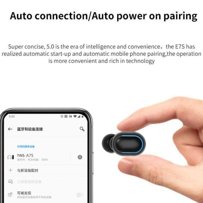 Auriculares internos E7s Digital Sports TWS Bluetooth 5.0 a prueba de agua