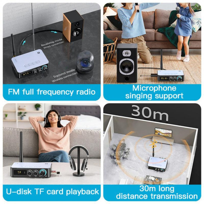 M9 Pro 5.1 Receptor Bluetooth Lanzador Radio FM 4 en 1 Adaptador de audio NFC