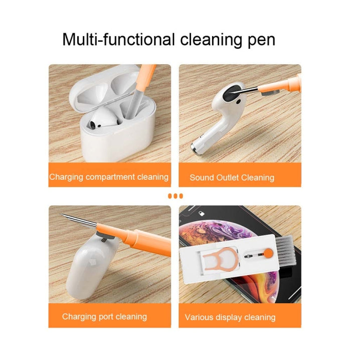 Q11 11-en-1 Kit de limpieza de teclado de computadora con pluma de limpieza de auriculares Bluetooth multifuncional