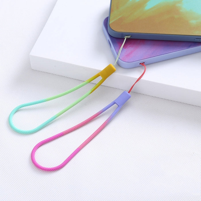 Cordón de silicona para teléfono móvil, 5 uds., patrón tejido de acuarela, ventilador, correa de disco en U
