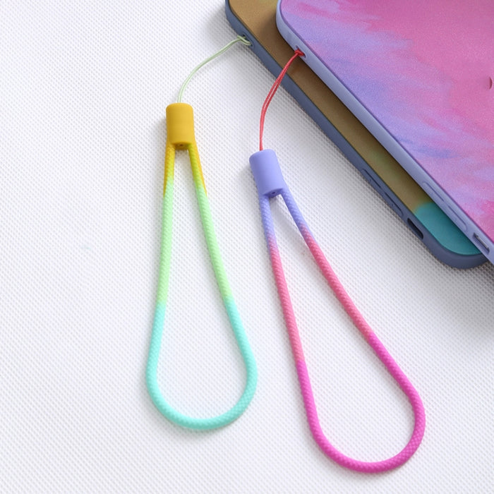 Cordón de silicona para teléfono móvil, 5 uds., patrón tejido de acuarela, ventilador, correa de disco en U