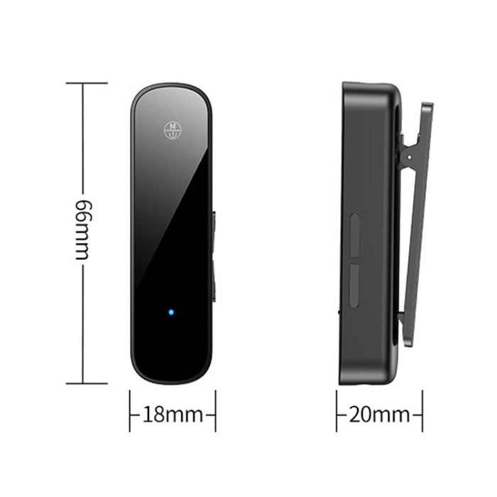 Y2 HiFi Bluetooth 5.3 Receptor de audio Lavalier 3.5mm Convertidor de llamadas de audio Compatible con reproducción de tarjeta TF