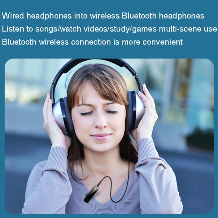 Y2 HiFi Bluetooth 5.3 Receptor de audio Lavalier 3.5mm Convertidor de llamadas de audio Compatible con reproducción de tarjeta TF