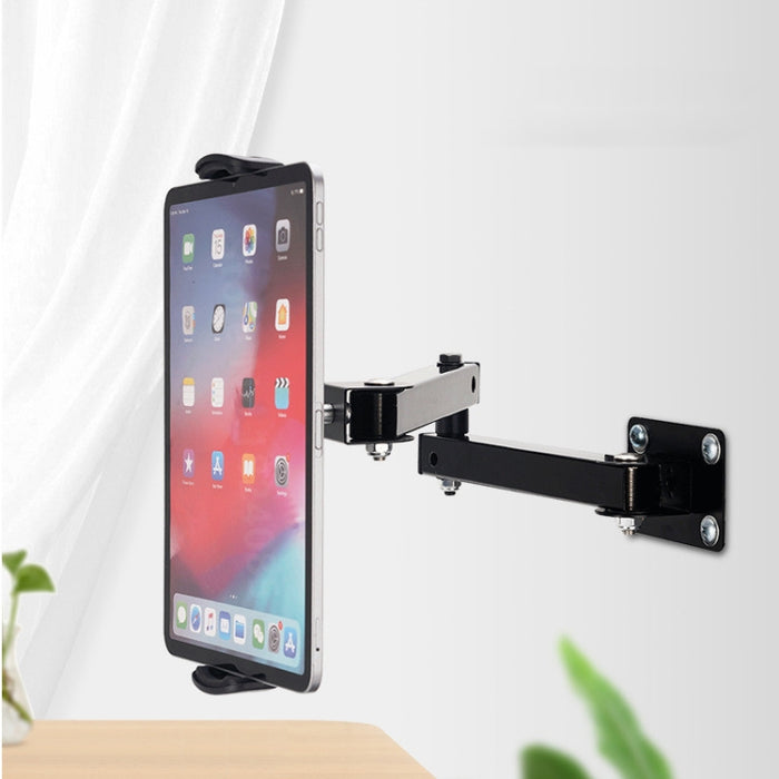 Soporte de pared para tableta, soporte para teléfono móvil, soporte extensible de brazo largo para dispositivos de 4 a 13 pulgadas