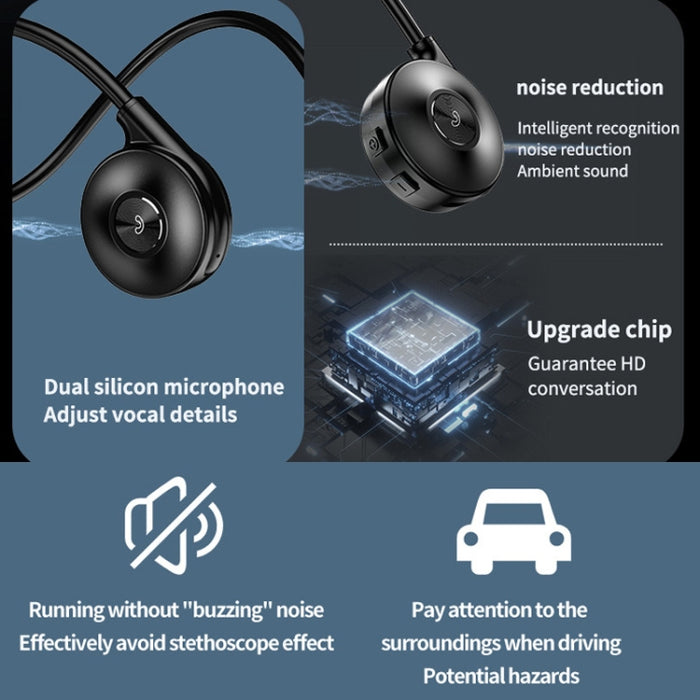 Auriculares Bluetooth con altavoz vibrador estéreo de conducción ósea M1S