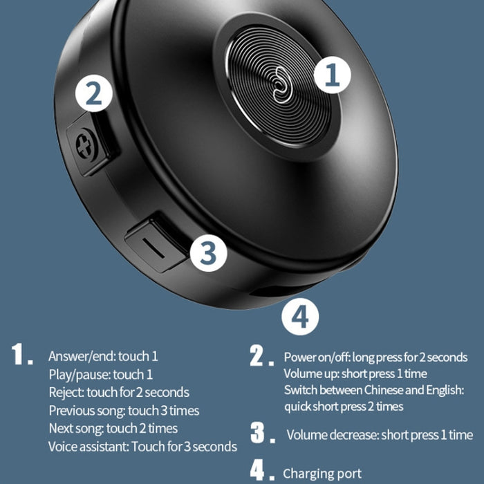 Auriculares Bluetooth con altavoz vibrador estéreo de conducción ósea M1S