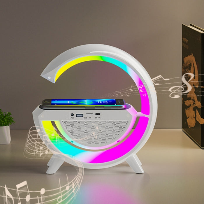Altavoz Bluetooth con luz ambiental de carga inalámbrica inteligente