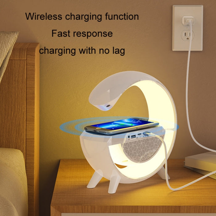 Altavoz Bluetooth con luz ambiental de carga inalámbrica inteligente