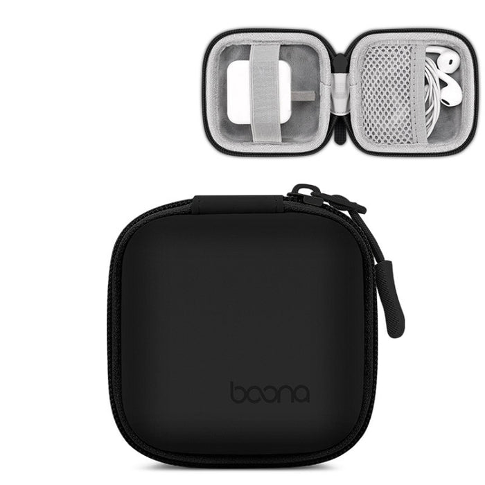 Bolsa de almacenamiento de disco en U para cable de auriculares digitales de cuero Baona