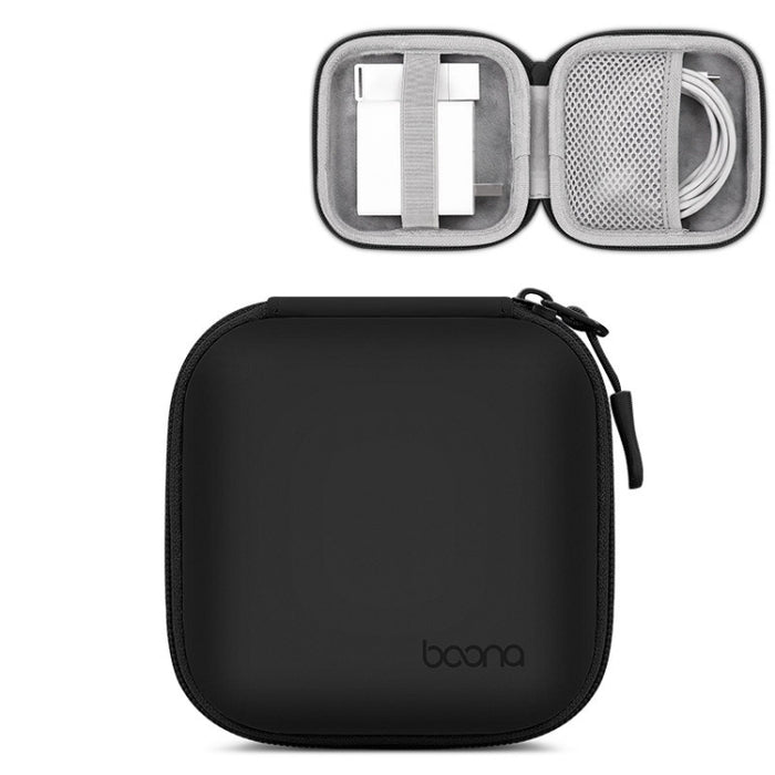 Bolsa de almacenamiento de disco en U para cable de auriculares digitales de cuero Baona
