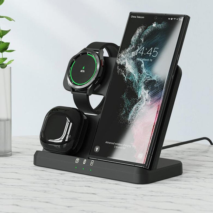 EDCS889 para Samsung Series 3 en 1 teléfono móvil reloj auricular cargador inalámbrico
