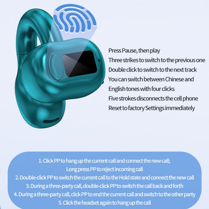 Auriculares Bluetooth M10 IPX5 impermeables con clip para la oreja, estilo: