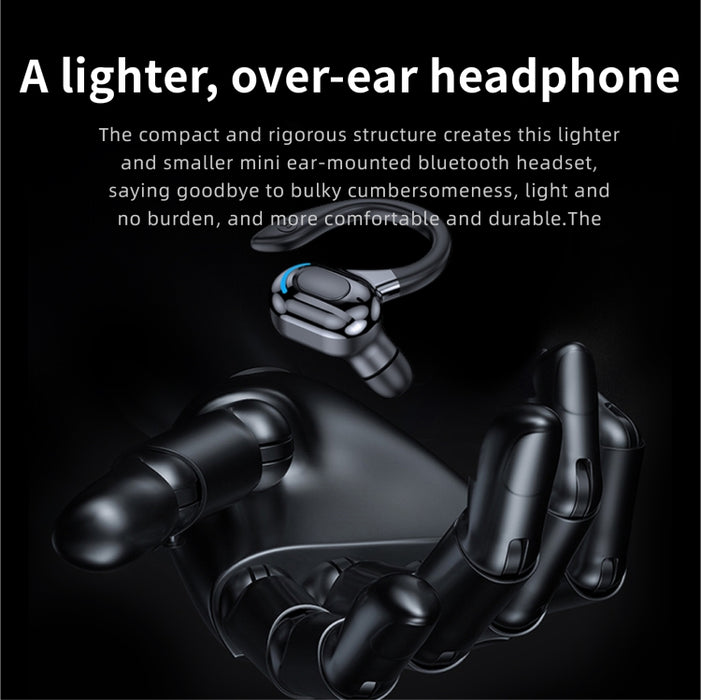 Auriculares Bluetooth inalámbricos estéreo con oreja colgante F8 con contenedor de carga, With Charging Bin(Black Double Ear), With Charging Bin(Red Double Ear), With Charging Bin(Green Double Ear), With Charging Bin(Blue Double Ear)